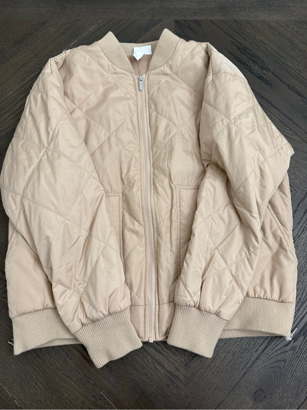 Zella Quilted Bomber Jacket - Beige